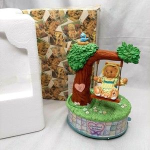Cherished Teddies Bear In Swing Music Box Thats What Friends Are For w/ Box 1997